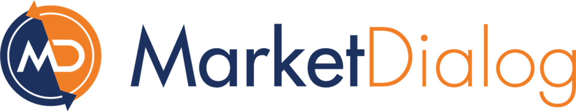 Logo MarketDialog Blau Orange Quer